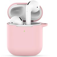 Compatible with Airpods 2 Wireless Charging Case,Wireless Charging Receiver Compatible Qi Charging Lightning Adapter Sleeve Silicone Case Cover with Any Qi Wireless Charger -Pink