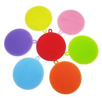 Multi-purpose Silicone Dish Washing Cleaning Brush Scrubber Heat Resistant Pad Coaster