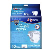 Ezycare Protective Incontinence Adult Diaper Classic Brief Maximum Absorbency with Adjustable Tabs for Men and Women 10 Count (Large)