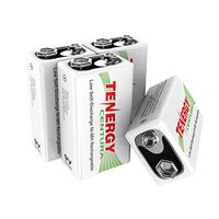 Tenergy 9V NIMH Rechargeable Batteries, 200mAh Low Self-Discharge Square Battery for Smoke Alarm/Detector (4 PCS)