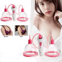 Lzour Breast Massage Electric Massager Vacuum Cup Enhanced Chest Vacuum Massage Body Fat Firming Skin Chest Lifter,Dual+hostc