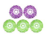 PANDA SUPERSTORE Set of 5 Mop Replacement Heads for Spinning Mop, Green & Purple