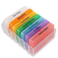 XIHAA 7 Days Compartment Sealed Pill Box 7 Layer Folding Medicine Box Kit Portable One Week Dispenser Time Distribution Reminder