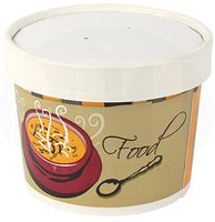 Double Wall Poly Paper Hot Cups for Hot Food and Soup or Cold Ice Cream with Vented Paper Lids to Prevent Leaks by MT Products - (20 Cups and 20 Lids) (8 Ounce)