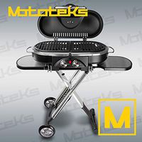 Mototeks, Inc. Portable BBQ Grill Propane Matchless Lighting Foldable CART for Camping Outdoor (Black)