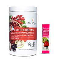 Fruits & Greens Powder Kids Drink Fruit Punch by Nutri-Dyn Dynamic, Antioxidant Power of 20+ Servings of Fruits and Vegetables, No Added Sugar, Includes Sample to-Go Packet