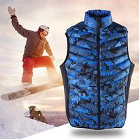 Pangding Men's Heated Vest USB Powered Smart Heating Jacket Outdoor Warm Keeping Cotton Sleeveless Coat Winter Clothes Outfit 6XL (Blue)