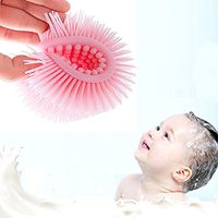 Baby Shower Silicone Brush Ultra Soft Gel Bath and Shower Massage Brush Head Massage Shampoo Brush Gentle Touch Cleaning Tools