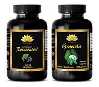 Weight Loss Protein Powder for Women - RESVERATROL – GRAVIOLA Combo - resveratrol Aging Supplements - 2 Bottles - (60+60 Capsules)