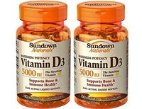Sundown Naturals Vitamin D 5000iu Softgels - 150 ct Pack of 2