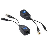 Video Balun,2pcs CCTV Coax BNC Male Passive Video Power Balun Transceiver to RJ45 CAT5 CAT5E CAT6 Cable Surge Protection for 720P 1080P HD-CVI HD-TVI HD-AHD Cameras-NTSC PAL SECAM Video Formats