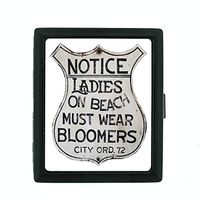 Metal Cigarette Case Vintage Poster D-239 Notice Ladies On Beach Must Wear Bloomers City Ord 72