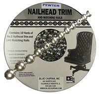 B.C. Upholstery Nailhead Trim with Matching Nails - Pewter - 30 ft (10 yds)
