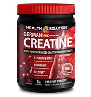 Creatine powder - GERMAN CREATINE CREAPURE MONOHYDRATE 500 GRAM 100 SERVINGS - reduce muscle fatigue (1 Bottle)