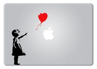 Banksy Balloon Girl for MacBook Laptop die Cut Vinyl Decal Sticker (Black)