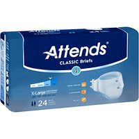 Attends Classic Briefs with Dry-Lock Technology for Adult Incontinence Care, X-Large, Unisex, 24 Count (Pack of 4)