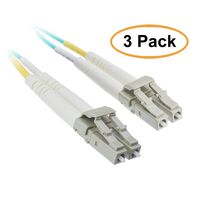ACL 6.56 Feet (2 Meter) LC to LC 10 Gigabit Aqua OM4 Fiber Optic Cable, Multimode, Duplex, 50/125, 3 Pack