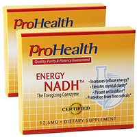 ProHealth Energy NADH 2-Pack (12.5 mg, 30 Tablets Each) Boost Energy, Mental Clarity, Alertness and Concentration | Unique Cellulose Matrix Coating for Enhanced Absorption | Gluten Free | Dairy Free