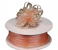 3mm-1/8" Organza Pull Bow Ribbon Peach 50yd