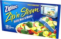 Ziploc Zip'n'Steam Microwave Cooking Bags, Medium - 10 Bags (6)