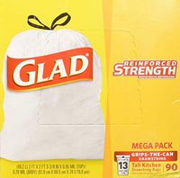 Clorox Glad Tall Kitchen Drawstring Trash Bags 13 Gallon 90 Ct