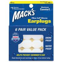 Macks Ear Plugs (6 Boxes) Value Pack 6-Pairs Silicone Putty