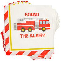 Firetruck Birthday Party Napkins (100 Pack)