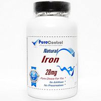 Natural Iron 28mg // 100 Capsules // Pure // by PureControl Supplements