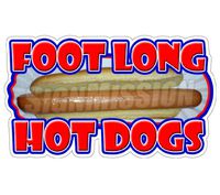 20" Foot Long HOT Dogs Decal footlong Dog Sign Stand cart