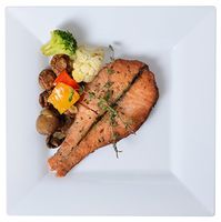 Solid Squares 1609-WH Square Dinner Plate, 9.5 x 9.5", White