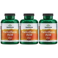 Swanson Pantothenic Acid (Vitamin B-5) Energy Metabolism Nerve Function Support 500 mg 250 Capsules (Caps) (3 Pack)
