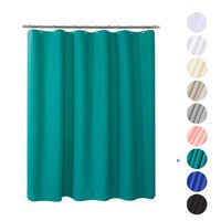 Plastic Shower Curtain, 72" W x 65" H EVA 8G Shower Curtain with Heavy Duty Clear Stones and Grommet Holes, Waterproof Thick Bathroom Plastic Shower Curtains Without Chemical Odor-Turquoise
