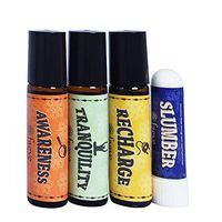 Faeve Plant Therapies Aromatherapy Roll-Ons and Inhaler Essential Oil Blend Set for Energy, Focus, Stress & Anxiety Relief, and Insomnia & Sleep Support. Pre-Diluted - Therapeutic Grade