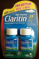Claritin 10 Mg Non-drowsy 24 Hr Tablet 45 + 60 Count (Combo Pack)