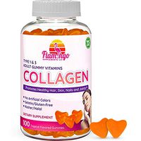 Flamingo Supplements - Hydrolyzed Collagen Gummies Type I & III | Kosher & Halal, No Gelatin, Non GMO | Strengthen Hair, Skin, Nails & Joint Care | Tropical Flavor | 100 Count
