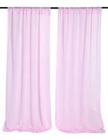 Pink Sheer Curtain Chiffon Panel Backdrop 2 Pieces 2.4ftx8ft Sequence Backdrop for Window Wall Decoration