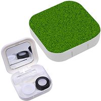 Portable Contact Lens Case Box Travel Kit Mirror + Bottle + Tweezers Container Holder [ Green Grass Field ]