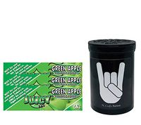 Herb Airtight Container Fresh Kettle with Juicy Jay's Apple 1.25 Flavored Hemp Rolling Papers 3 Count DC Crafts Nation- Metal