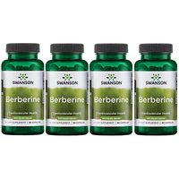 Swanson Berberine HCl Blood Sugar Metabolism Glucose Cholesterol Cardiovascular Support Supplement 400 mg 60 Capsules (4 Pack)