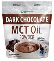 Dark Chocolate MCT Oil Powder - Sugar Free Hot Chocolate Mix - Perfect Low Carb Keto, Ketogenic Cocoa Supplement for Energy & Mood Support - Mix in Coffee, Tea, Drinks, Smoothies, Recipes - 6 oz