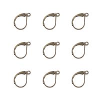 Beadthoven 10pcs Antique Bronze Brass Lever Back Open Hoop Earrings Components for Jewelry Making Finding Accessory Lead Free Cadmium Free Nickel Free 10x15x1mm