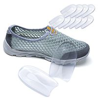 Sumifun U-Shaped Plantar Fasciitis Inserts, 5 Pairs Adhesive Heel Cups, Gel Heel Pads Cushion, Heel Insert Pads