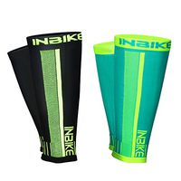 INBIKE Calf Compression Sleeve Leg Sleeve Stretch Leg Knee Sleeve Sports Help Calf Pain Relief,Leg Compression Sleeve for Men & Women-Great for Running Cycling Outdoors Workout(Blue-Green&Black-Green)