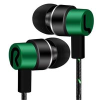 Leoy88 in-Ear Headphones Wired Earbuds Stereo Bass Earphones Volume Control and Noise Isolating Ultra-Light Sport Workout Headphones with Microphone (Green)
