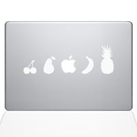 The Decal Guru Fruit Lineup MacBook Decal Vinyl Sticker - 15" MacBook Pro (2016 & Newer) - White (1336-MAC-15X-W)