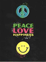 Michael's Set of 8 Blank Notecards ~ Peace, Love, and Happiness (3.75" x 5"; White Envelopes)