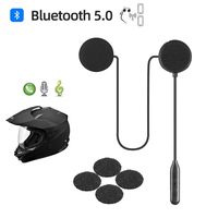 Motorcycle Helmet Bluetooth Headset,Bluetooth 5.0,Waterproof Motorcycle intercom Headset,Speakers Hands Free,Music Call Control,Automatic answering,30 Hours Playing time High Sound Quality System