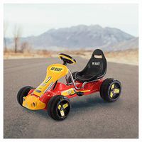 Push & Pedal Riding Vehicle, Go Kart Kids Ride on Bike, Red