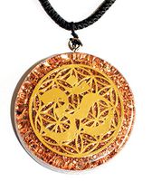 OM & Flower of Life Orgone Pendant Generator Energy Accumulator EMF protection 2.25 inch