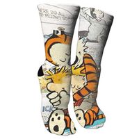 Hope Tree Fashion Custom Calvin And Hobbes Compression Socks Unisex Printed Socks Crazy Patterned Fun Long Cotton Socks Over The Calf Tube